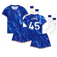 Chelsea Romeo Lavia #45 Fußballbekleidung Heimtrikot Kinder 2024-25 Kurzarm (+ kurze hosen)